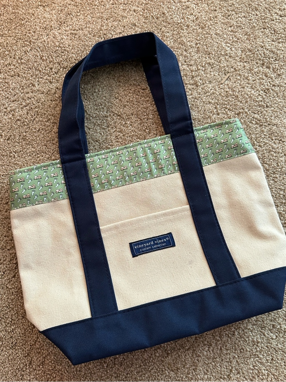 Vineyard Vines Custom Collection Baby Feet Design Mini Tote Bag 👼👣